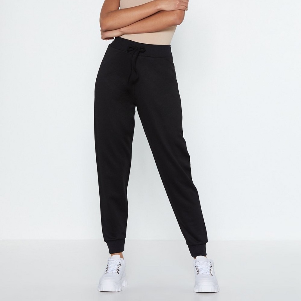 Nasty gal jog your memory joggers black size 2
